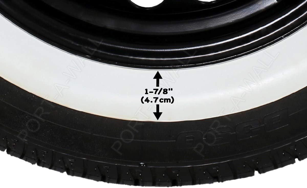 13" Tire Side White Wall Portawall Topper Rubber Tire Ring Set of 4 100% Rubber Insert Trim Set