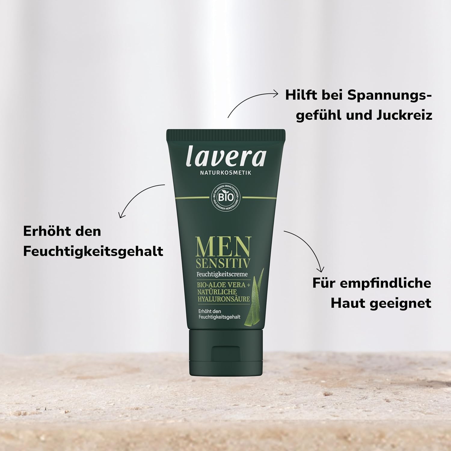 lavera Men sensitive 4in1 Pflege-Set + Kulturbeutel mit Duschgel, Creme & Deo in Kulturtasche, Zertifizierte Naturkosmetik für sensibler Haut