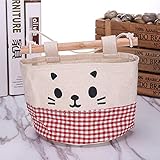 KItipeng Sac de Rangement Suspendu Organisateur,Nouveau Sac de Rangement en Coton Suspendu pour Chat de Dessin animé en Coton combinant Une Pochette pour Cuisine débris