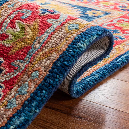 Tapete decorativo boho rojo y azul 2x3 pies miniatura 5