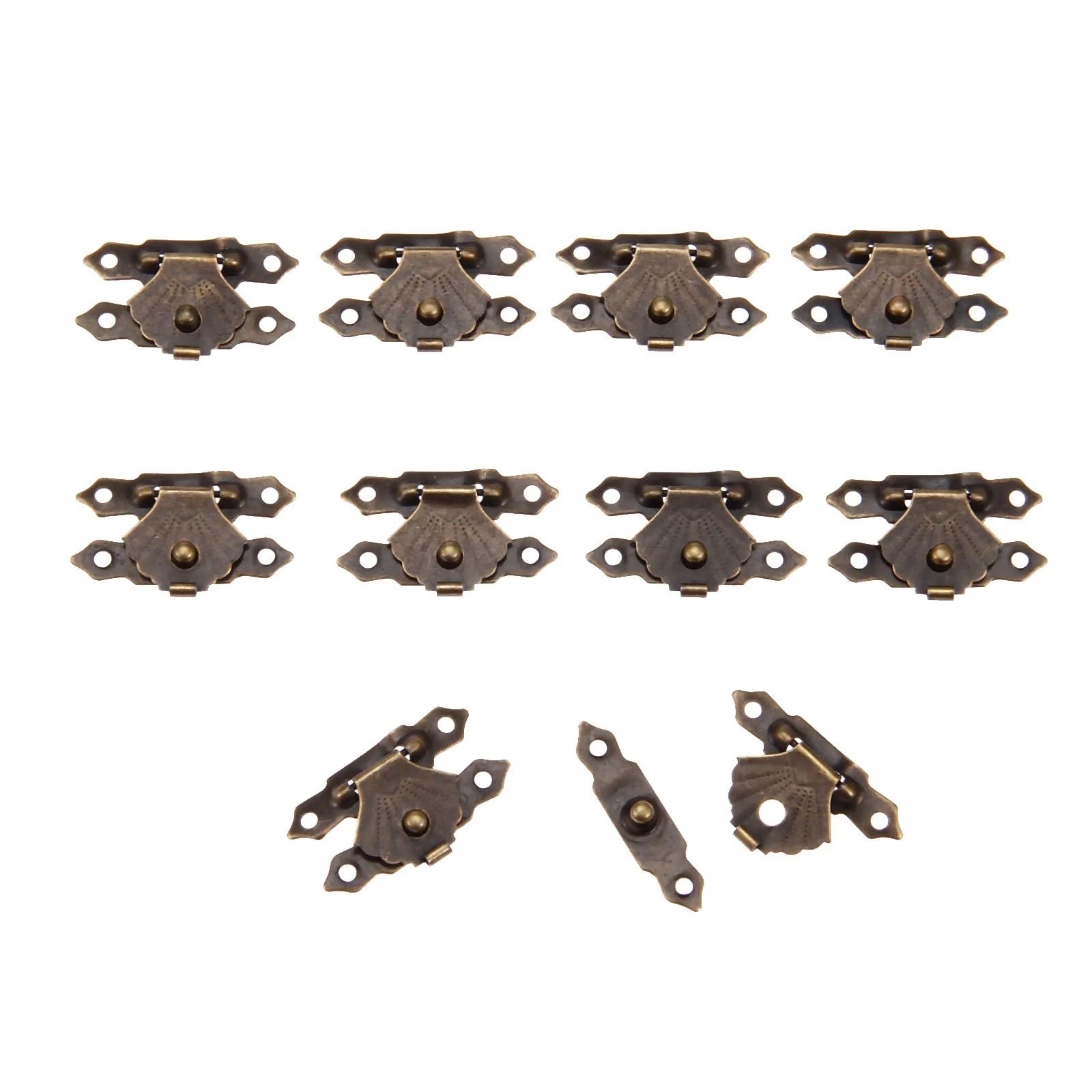 Loquet en laiton antique 30x18mm à fermeture fluide pour coffret de valeur