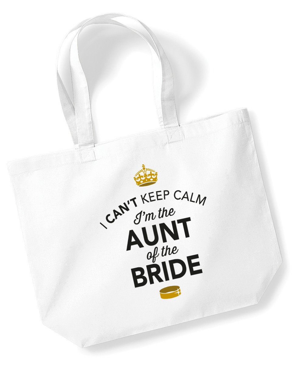 Aunt of Bride Gift Bag Wedding Tote Keepsake Present Hen Party (White)