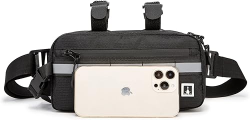 Miniatura 6 de ROYALFAIR Bolsa impermeable para manillar para bicicletas de niños, bolso cruzado convertible (negro)