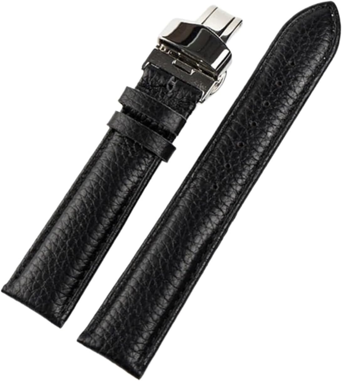 FYXT Genuine Leather Strap Ladies Soft Leather Pebbled Strap Men's 14 16 18 20 22mm Butterfly Buckle