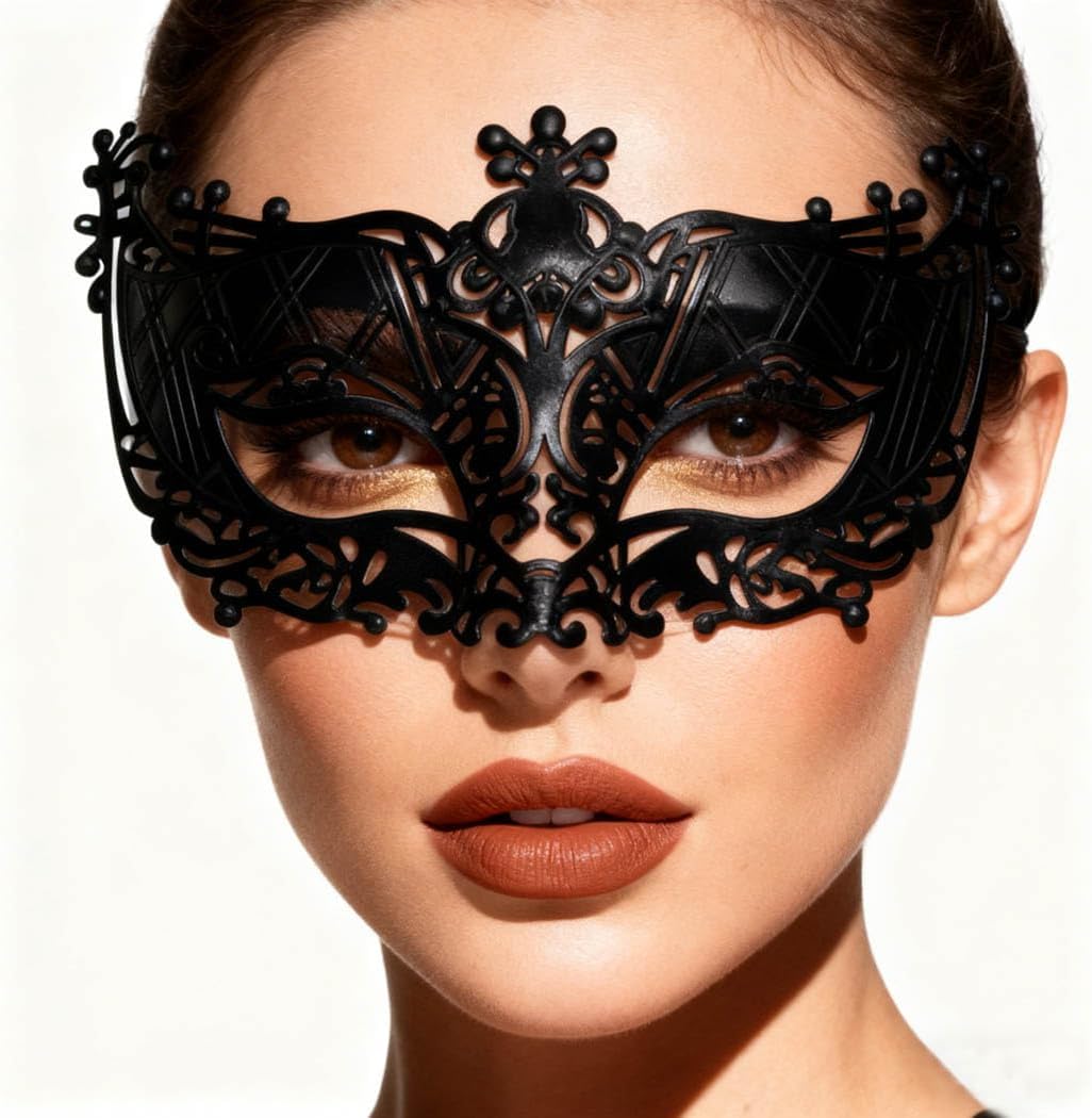 Masquerade Mask for Women Venetian Mardi Gras Mask Black Prom Ball Party Costume Masks