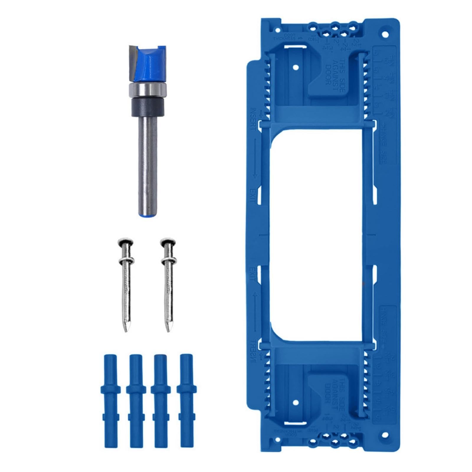 Door Hinge Template with Router Bit Adjustable Door Hinge Router Template Accurate for Carpenters, Woodworkers, Carpentry, Workshop Blue-picture-23