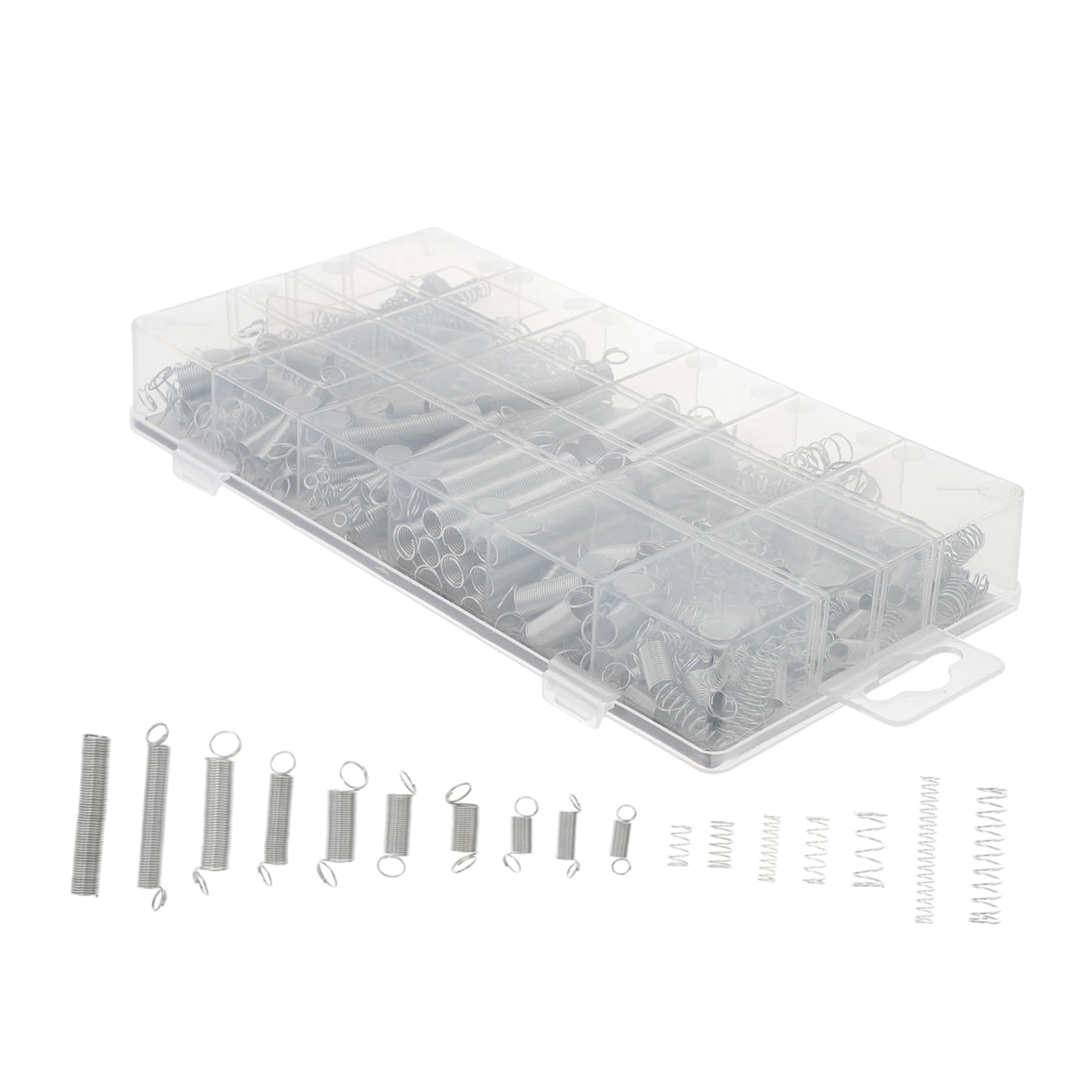 FUNOMOCYA 200Pcs Extension Spring Assortment Set Galvanized Spiral Springs Various Heavy Duty Spring Rate for Mechanical Applications for Projects and Repairs