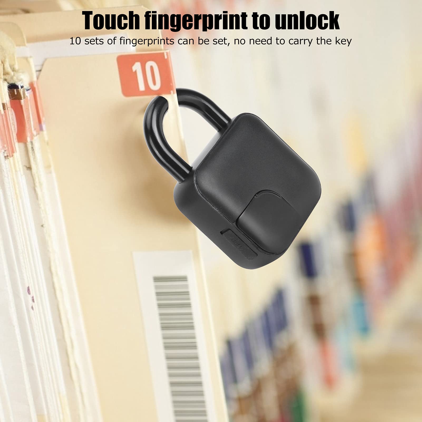 Candado de Seguridad sin Llave con Cerradura de Huella Digital con Aplicación Bluetooth para Bicicletas y Dormitorios, Aleación de Zinc Duradera, 1 Unidad