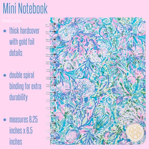 Lilly Pulitzer Hardcover Mini Spiral Notebook, 8.25" X 6.5" Small Journal With 160 College Ruled Pages, Soleil It On Me #TOP29