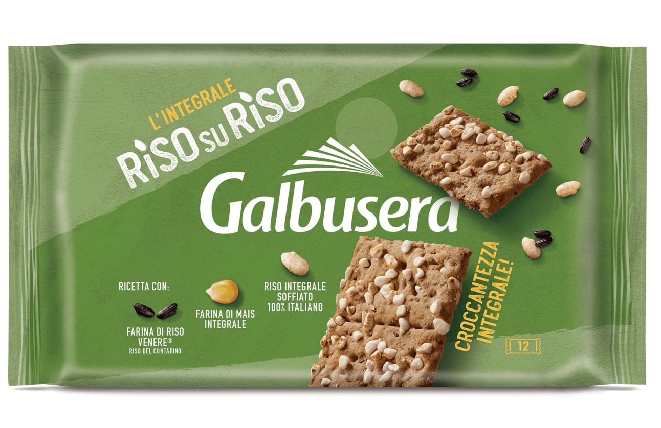 4X Galbusera Riso su Riso Crackers Integrali Croccanti Snack Salato 380g