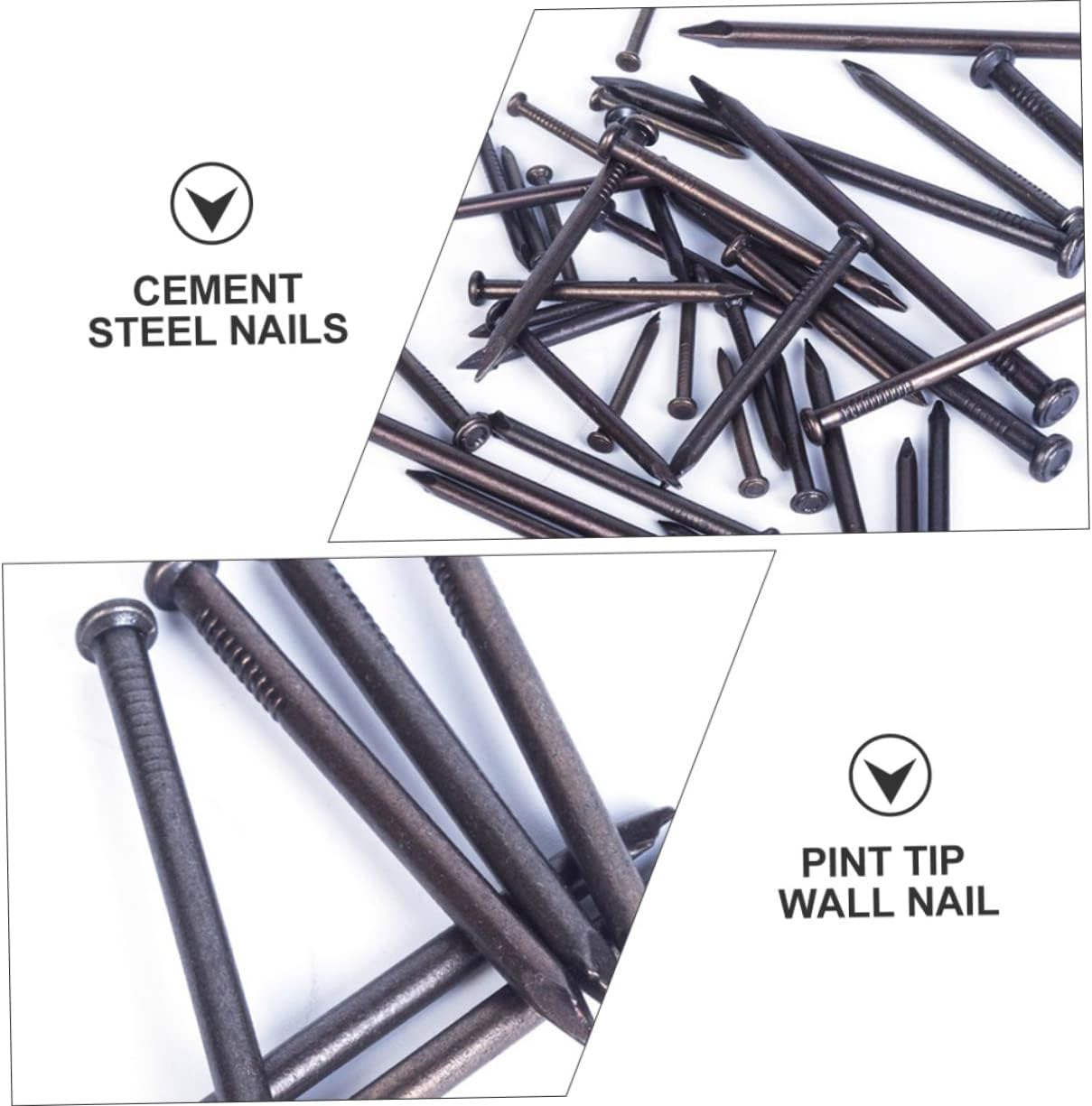 Cabilock 50Pcs Carbon Tip Cement Nails Special Carbon Steel Construction Wall Nails for Concrete Masonry