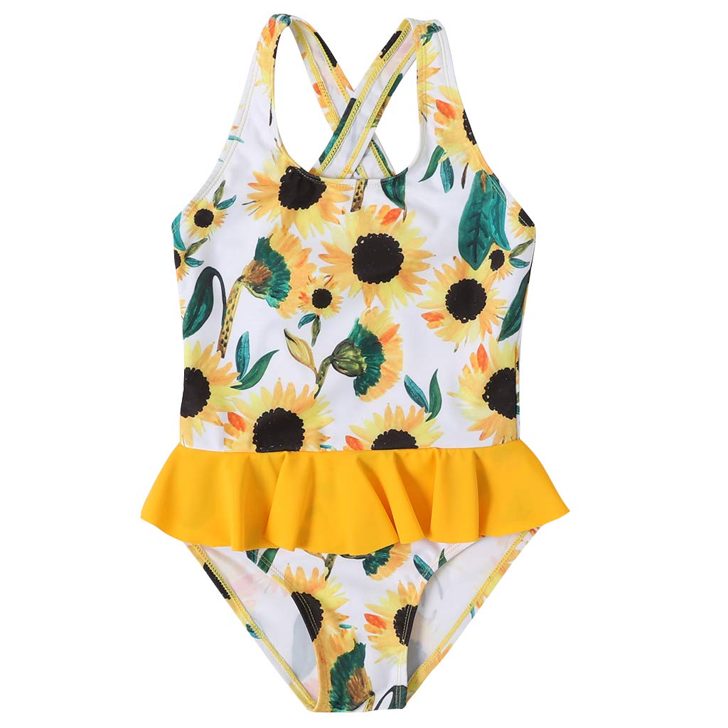 Buy Toddler Baby Girls Sunflower Swimsuit Floral Bathing Suit Baby