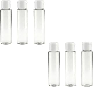 Hian Empty Clear Plastic Travel Bottles | 100ml, Pack of 6 (14x4 cm) | BPA-Free, White Flip Caps, Leakproof Design | Compa... Price In India