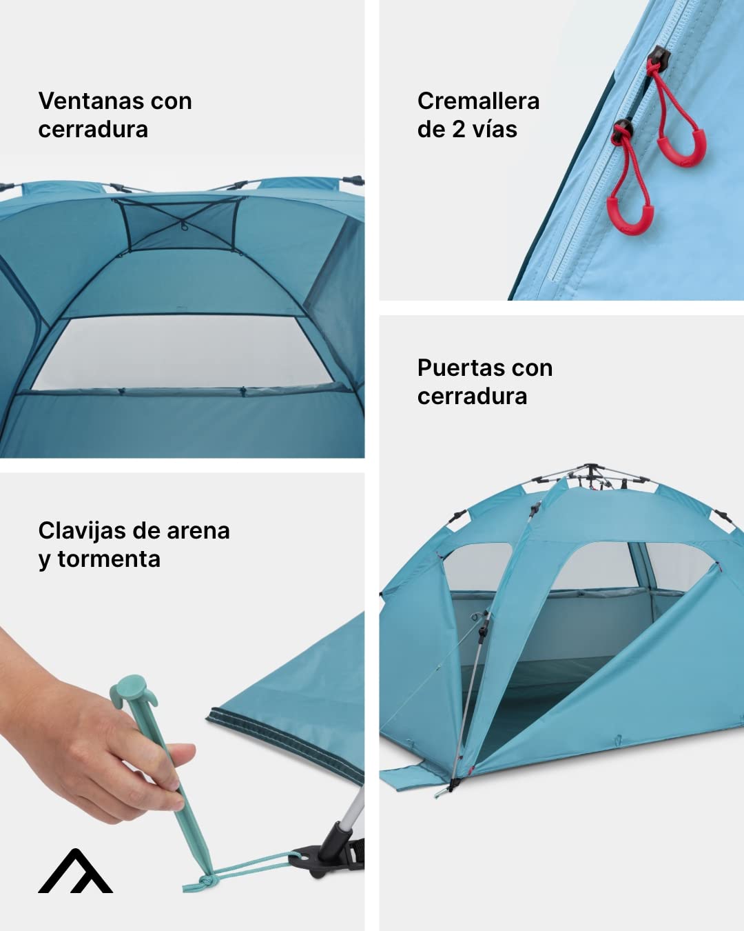 qeedo Quick Palm Tienda de Playa (Sistema Quick-Up), con protección UV (UV80)
