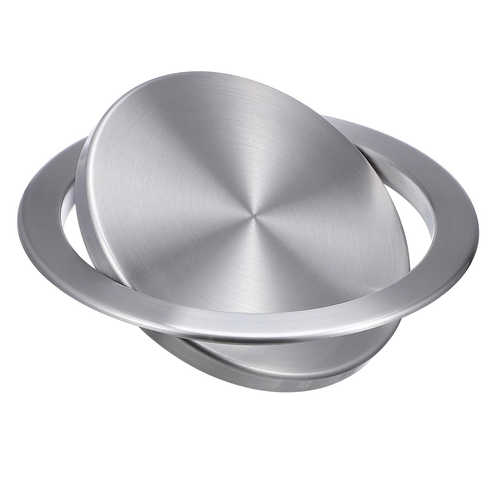 430 Stainless Steel Round Trash Can Lid Countertop Recessed Bin Cover Concealed Built-in Flap Garbage Hotel Bathroom Effortless cleaning