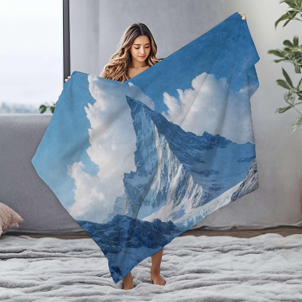 Jolie couverture en flanelle grand froid pour vos soirées canapé design montagne