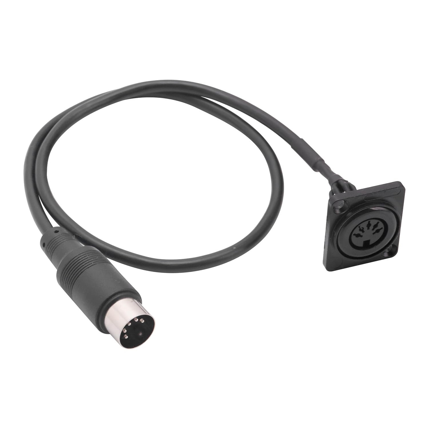 1.6FT D-Type DIN 5PIN Panel Mount Male to Female MIDI Extension Cord | Suitable for for Keyboard Synthesizer, Organ, Electric Piano, MIDI Guitar, Pedalboard, Plug and play, Neat&Tidy
