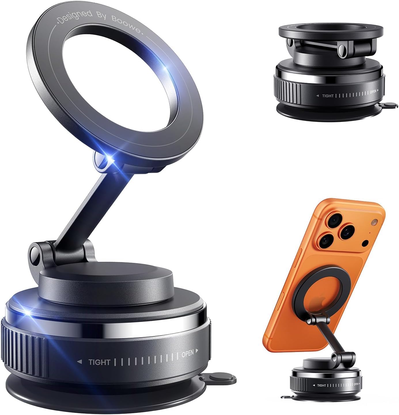 Magnetic Phone Holder for Car, Car Mount 360 Adjustable Vacuum Suction Cup, Phone Mount for Car Accessories/Windshield/Mirror/Kitchen/Gym for iPhone 17 Pro Max 16 15 14 13