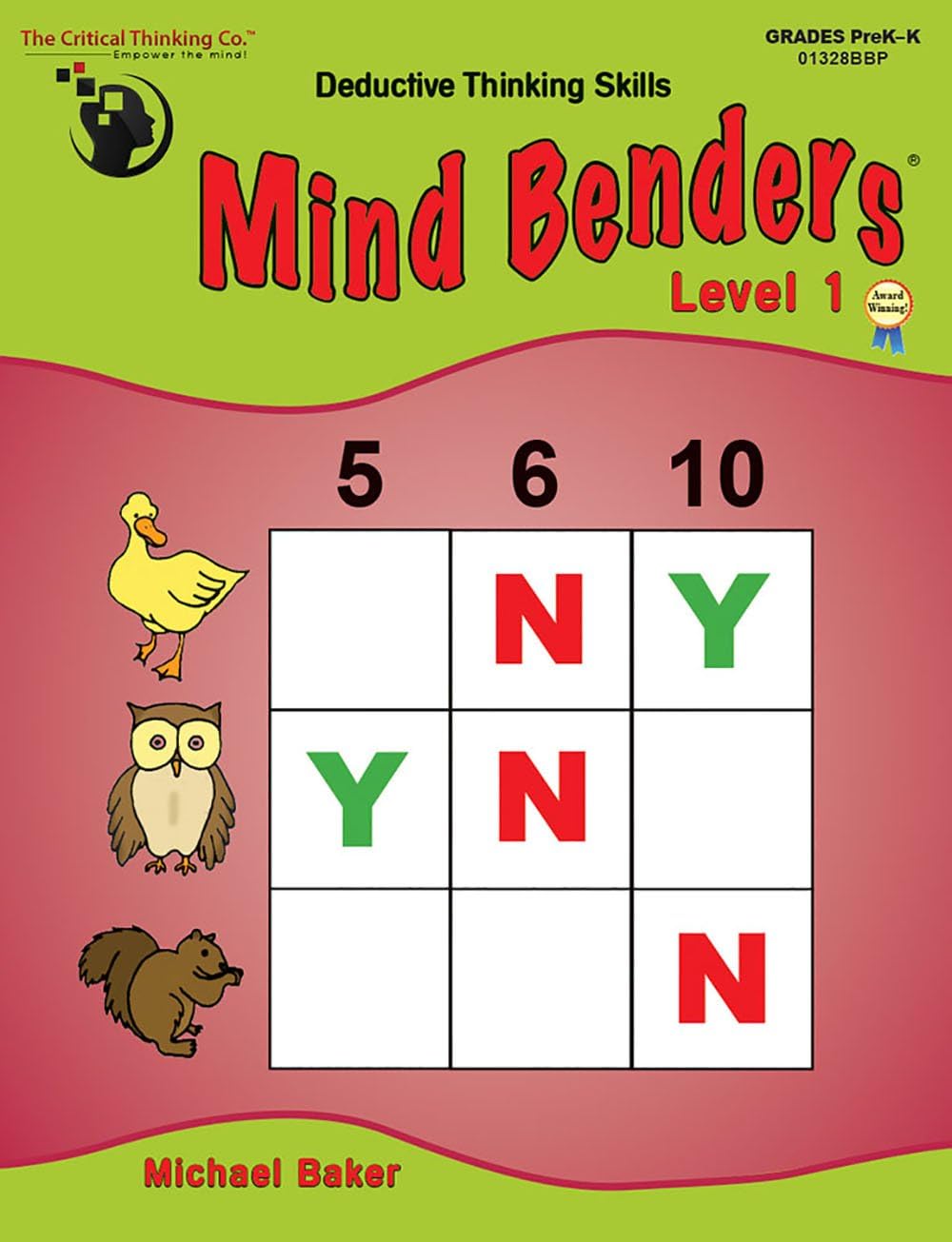 The Critical Thinking Mind Benders Level 1 Workbook - Deductive Skills Puzzles (Grades PreK-K)