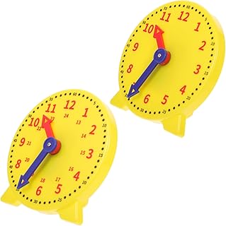 TOYANDONA 2 Peças Relógio Modelo Relógio De Aprendizagem Relógio De Ensino Relógio Auxiliares De Tempo De Ensino Relógio Interativo Brinquedo De Aprendizagem De Madeira Relógio De