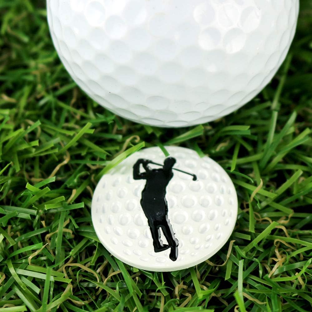 Myartte Golf Cart Hat Clip, Assorted Pattern Golf Ball Markers 24.4MM,Nice Golf Gift for Women Men,Pack of 2