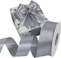 Vista 216 de Cinta de satén rosa polvoriento de doble cara, 3/8 pulgadas x 50 yardas, cintas de poliéster rosa polvoriento para envolver regalos, cinta de tela