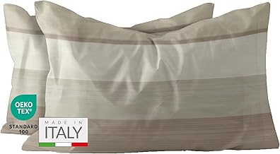 Dorian Home - Pillow Cases for Bed 50 x 80 cm, 100% Pure, Soft and Certified, Pair of 2 Matching Pillowcases to Add to the Duvet Cover, 4 Seasons Pillow Case with Comfortable Flap of 18 cm