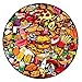 Produktbild Shadzi Puzzle 1000 Teile für Erwachsene und Kinder, Vielzahl von leckeren Lebensmitteln Szene kreative runde Puzzles, einzigartige Herausforderungsspiele (67,5 cm)