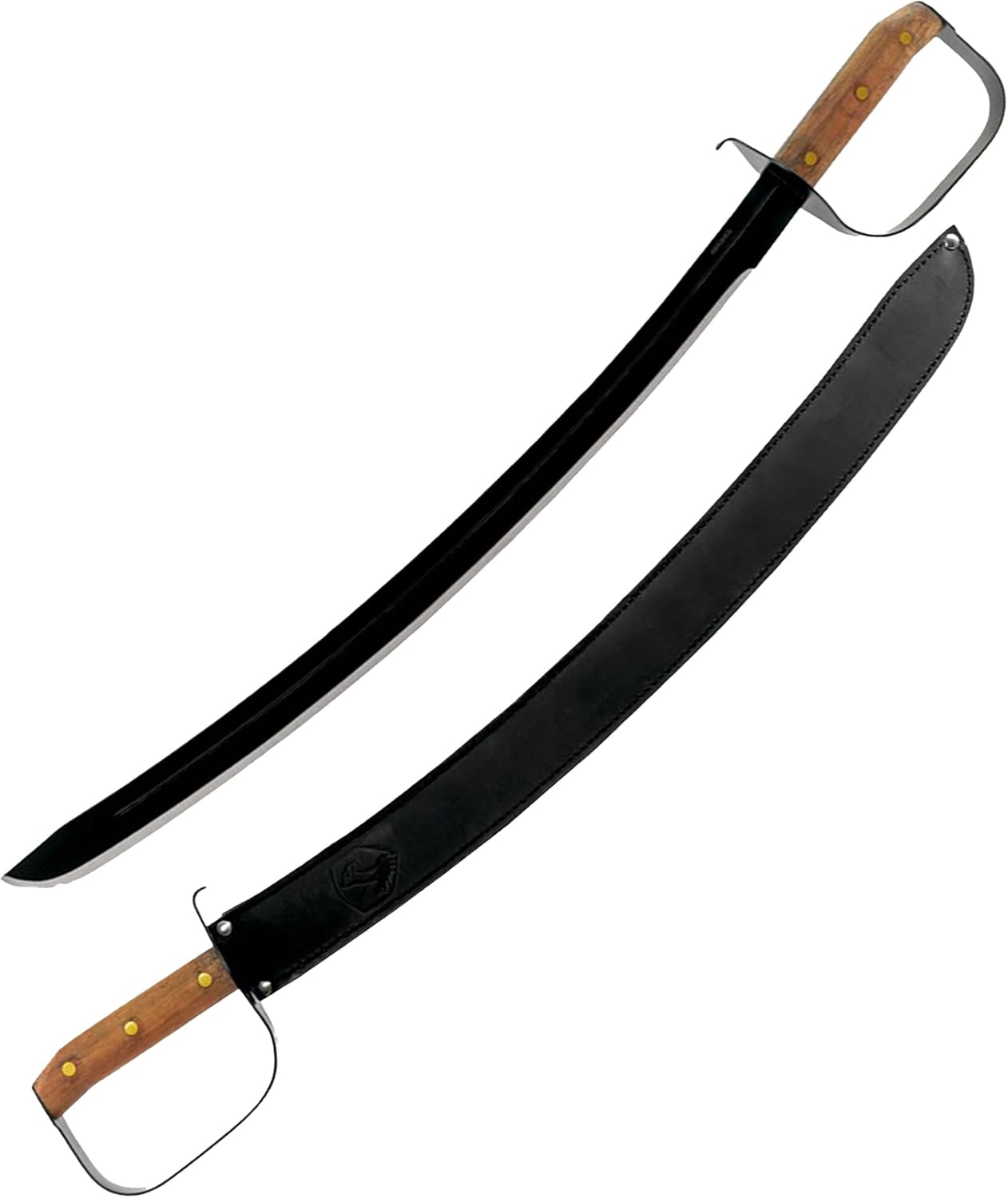 Condor 1075 High Carbon Steel Convex Grind Epoxy Black Powder Coating 0.1-Inch Thick Blade Walnut Handle Naval Cutlas Sword with Handcrafted Welted Leather Sheath