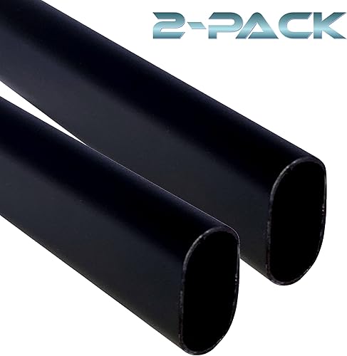 Miniatura 2 de Barra de armario ovalada de 94 pulgadas de largo  Poste de ropa de armario resistente  Negro  Paquete de 2