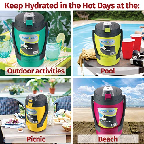 Reusable Leakproof Water Jug – 85oz Portable Half Gallon Bottle – Camping Spout – Yellow - Thumbnail 3