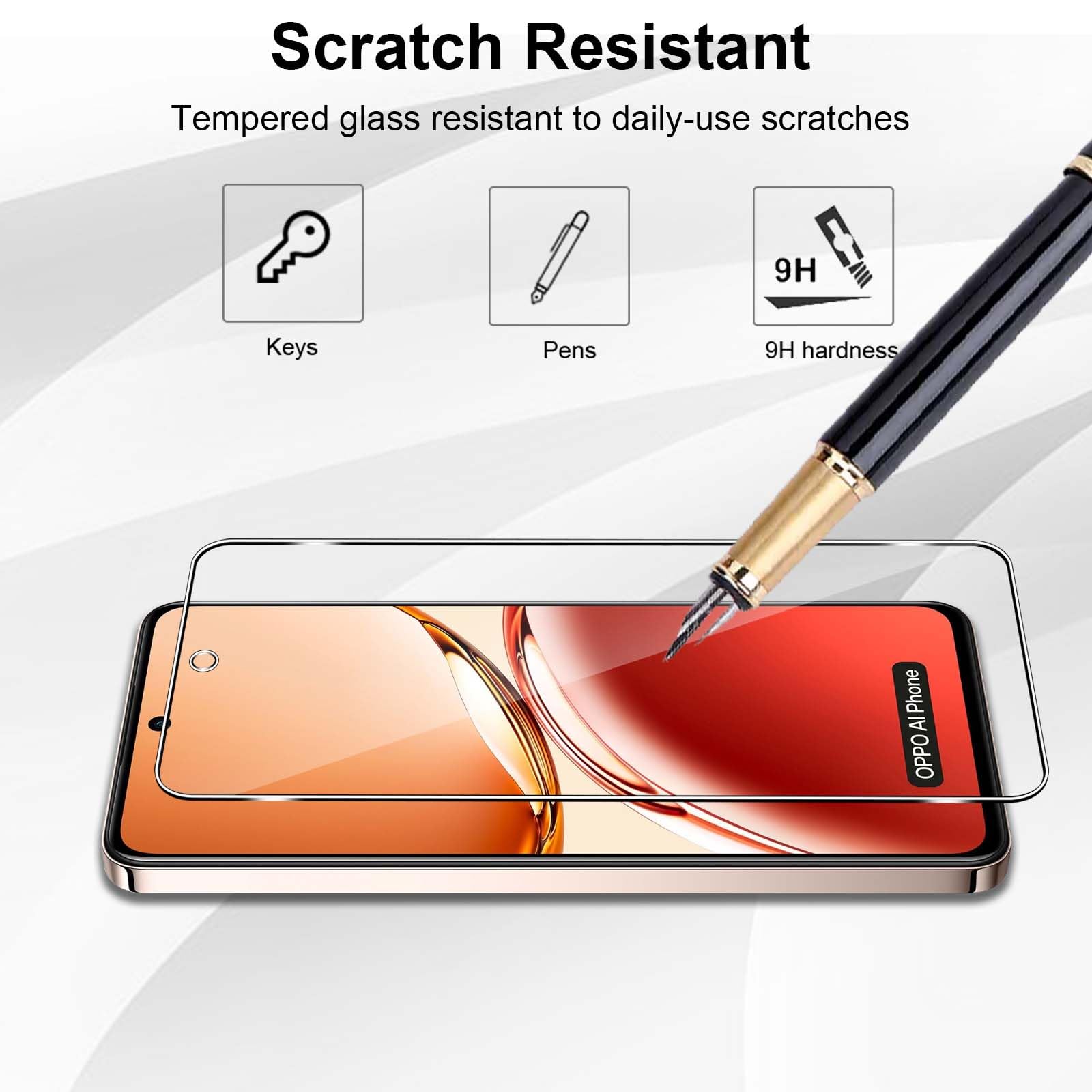 Vetro Temperato per OPPO Reno 12 FS 5G / OPPO Reno 12F, 2 Pezzi Vetro Pellicola Protettiva + 2 Pezzi Protezione Fotocamera, Antigraffio, Durezza 9H per Reno12 F / Reno12 F S