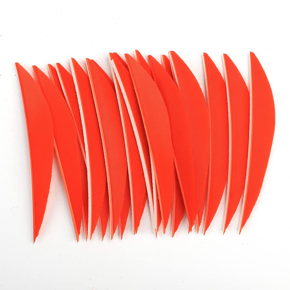 ACCMOS 3" Archery Fletching Banane Shape Arrow Feathers Hunting Arrow Wing Turkey Feather DIY Arrow Accessory 50pc (Orange)