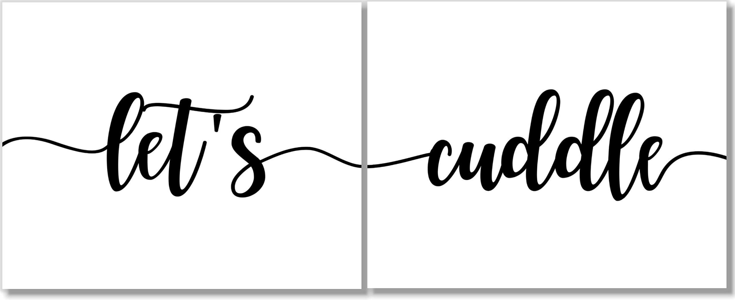 Let's Cuddle Art Prints - Romantic Wall Decor - Set of 2-11x14 - Unframed