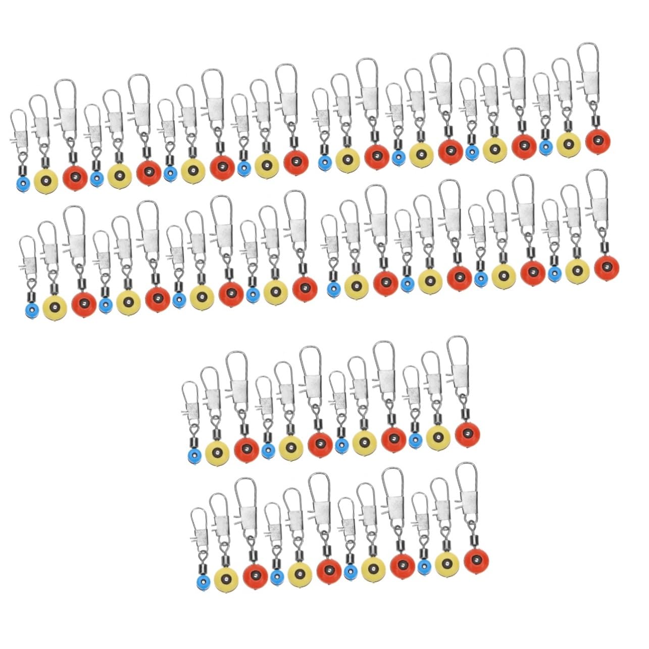 EXCEART 300pezzi Connettori Metallico Per Pesca Swivels Con Cuscinetti Sfera Resistente e Facile Da Cambiare