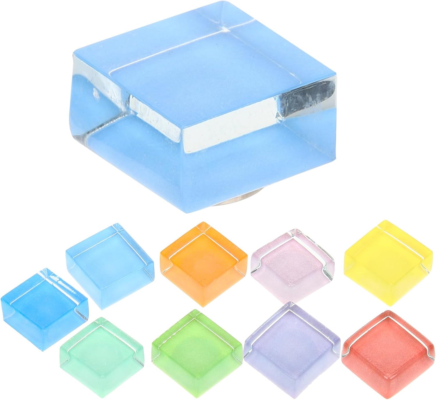 10pcs Colored Glass Refrigerator Magnets for Office Home Decoration
