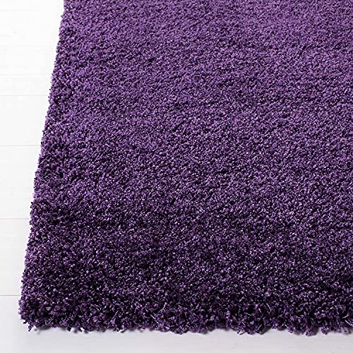 Image of A R Creations Anti Slip Fluffy Fur Plain Area Rug Made with Polyester and Microfiber for Home Office Kitchen Living Room Bedroom and DiningHall (5x7 Feet, Purple