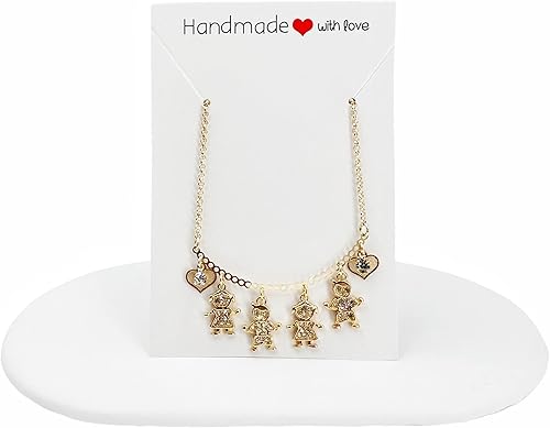 Miniatura 30 de SIFRIMANIA Personalized Children's Charm Choker Necklace, Boys or Girls Customizable Pendants, Growing Family Jewelry for Women