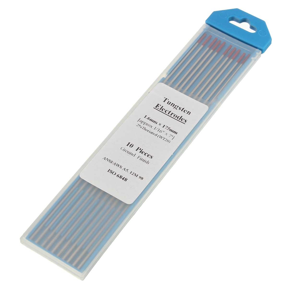 10pcs 2,0% tige de tungstène tigré thorié assortie 1/16 "x 7" pointe rouge