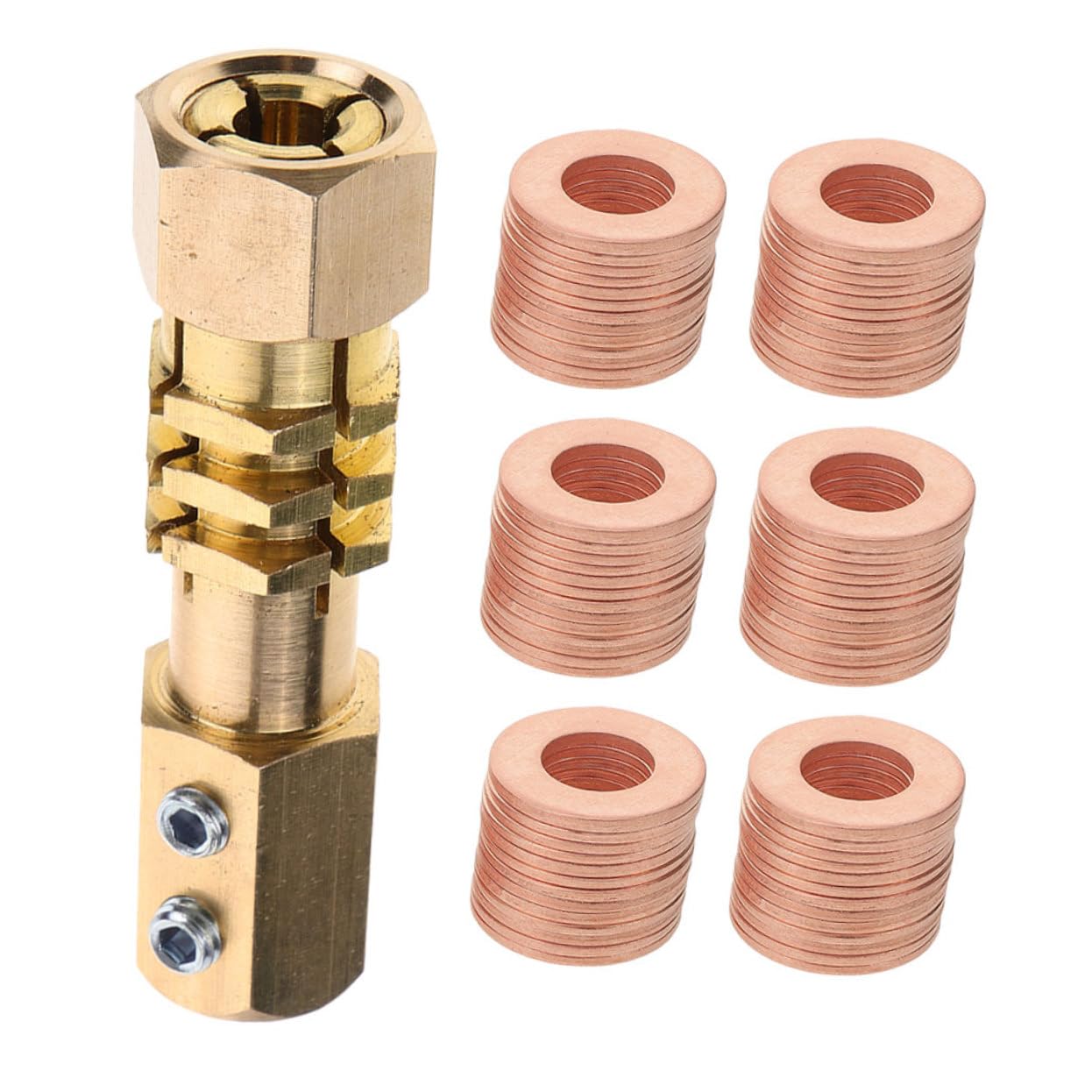 Alipis 200Pcs Metric Copper Sealing Washers Assortment Kit Flat Ring Oil Drain Plug Gasket Seal for Automotive Repair and Lightweight Copper Washers for Efficient Repairs