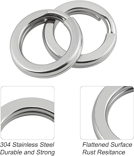 Miniatura 4 de Alwonder Paquete de 100 anillos divididos de pesca de acero inoxidable, anillo de pesca de 9 a 400 libras, anillo de pesca de alambre resistente