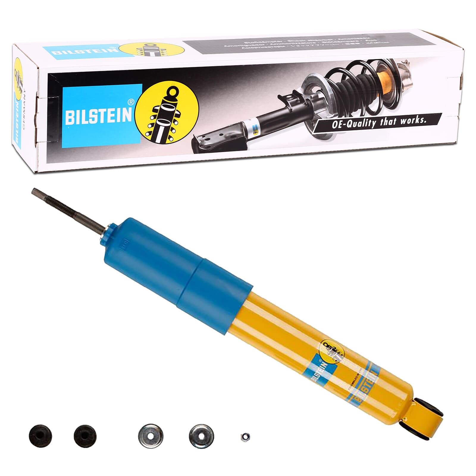 Bilstein B6 4600 Series Front Monotube Shock fits 2007 2010 Silverado 2500 HD 3500 HD | Improves Ride Quality, Handling and Performance | 24-060813