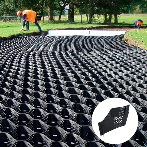 Rejilla estabilizadora de grava de jardín, resistente, 5,1 cm de grosor, para cobertizos, caminos y terrazas, refuerzo de suelo cortable para proyectos de paisajismo
