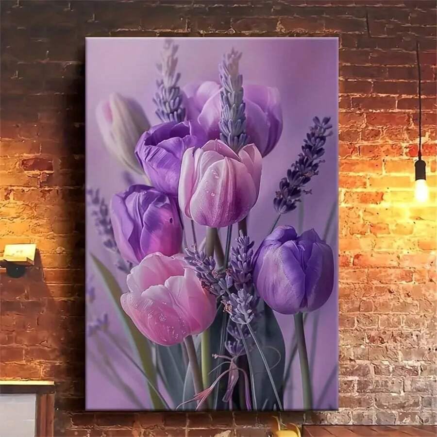 Tableau lavande peinture florale violette deco murale