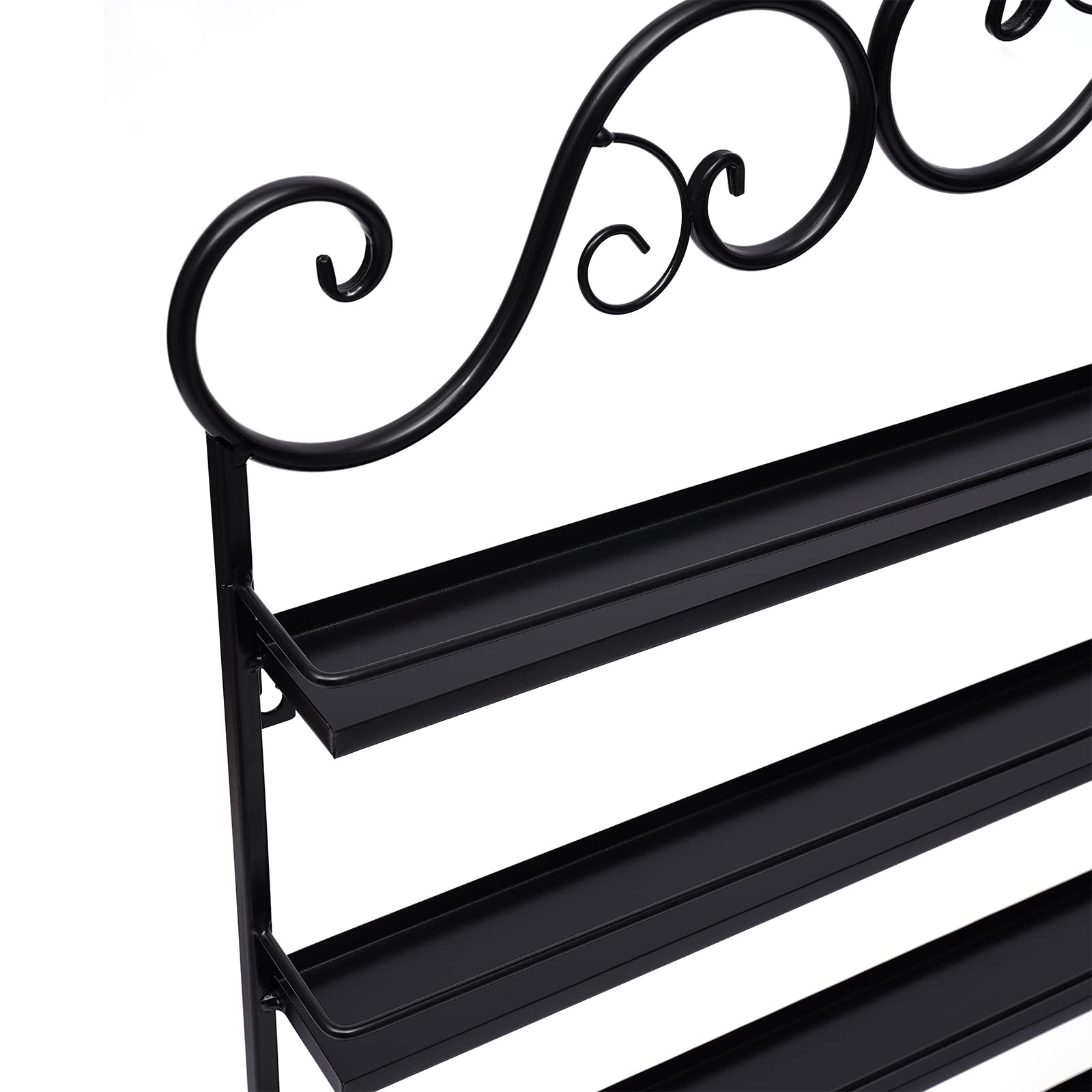 5 Stufen Nagellackregal Nagellackständer Nagellack Organizer Wandmontage Metall Nagellack Regal Aufbewahrung Ständer (schwarz)