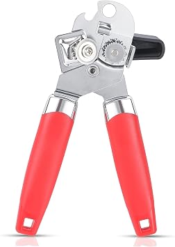 Left handed Can Opener and Bottler Openers, Left hand Kitchen Tools Utensils for Lefty Adults/People Red