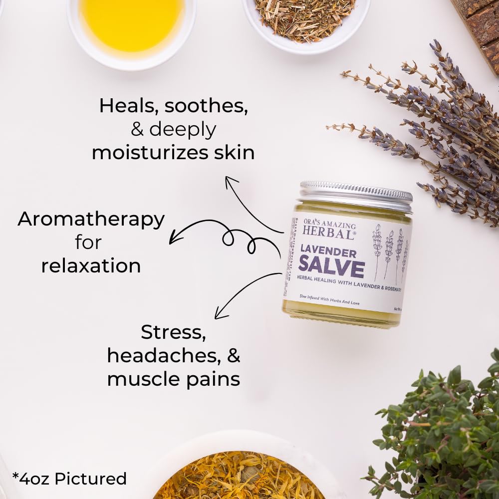 Ora’s Herbal Salve Duo – Calendula Salve 4 oz & Lavender Salve 4 oz Natural Moisturizing Balm for Dry, Irritated or Sensitive Skin image 5