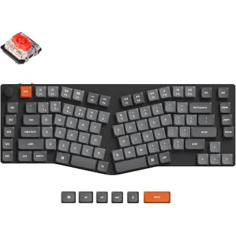 Keychron K15 MAX Custom Wireless Mechanical Keyboard 2.4 GHz/Bluetooth/USB-C Hot-swap RGB QMK/VIA Programmable Macros PBT Keycaps for Mac Windows Super Red Switch