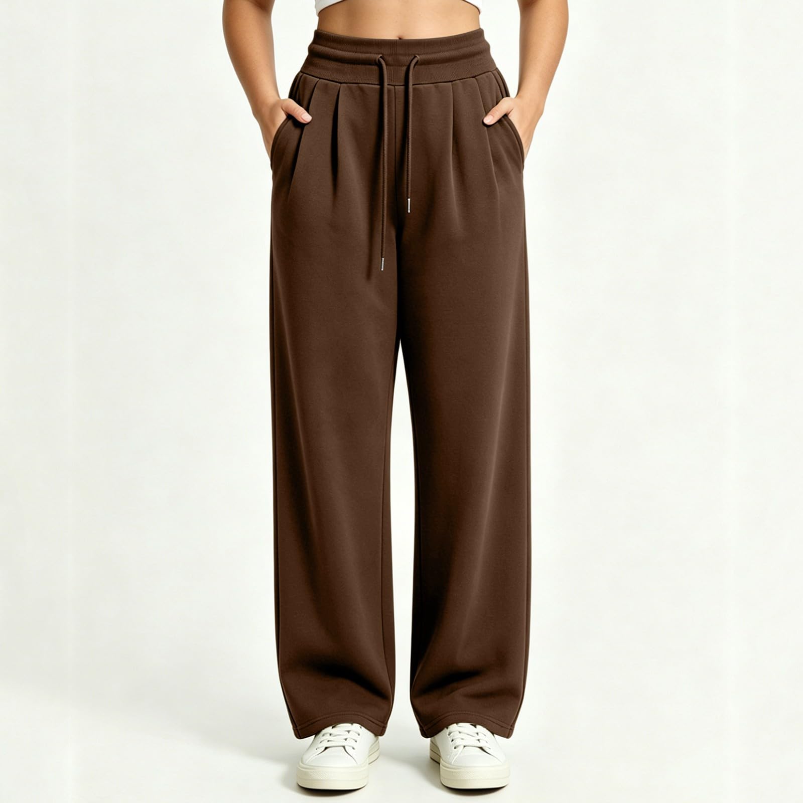 Pantaloni Sportivi Donna Pantaloni Baggy con Tasche Morbidi e Comodi Pantalone Jogger in Cotone Larghi e Leggeri Pants Lunghi Tinta Unita Tuta Pantalone da Jogging con Coulisse per Yoga e Fitness