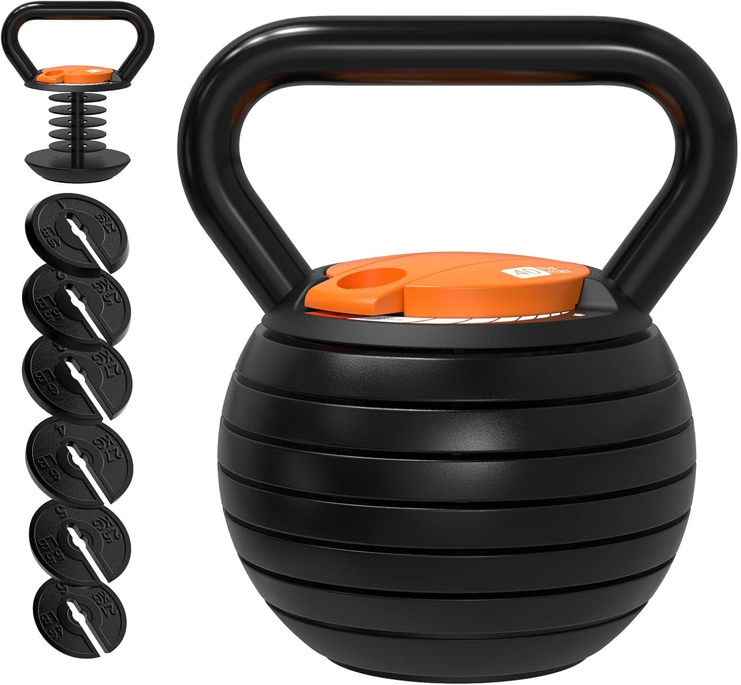Adjustable Kettlebell, 7.8-40LBS Kettlebell Sets for Men & Women